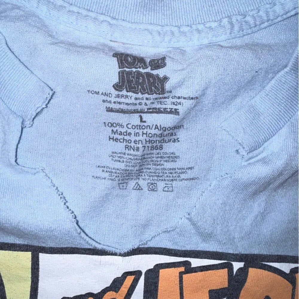 Tom and Jerry Graphic T-Shirt Large Cartoon Network Y2K blue tee official - Picture 2 of 3